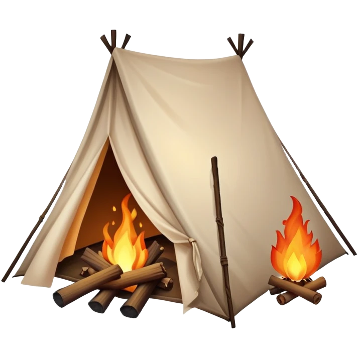 campfire next to a tent emoji