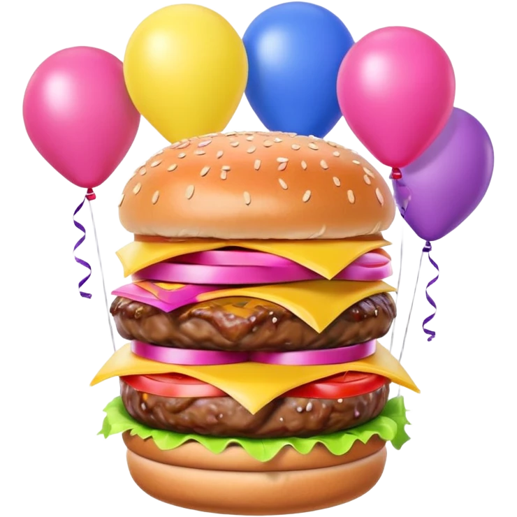 spam pink meat hamburger  balloons emoji