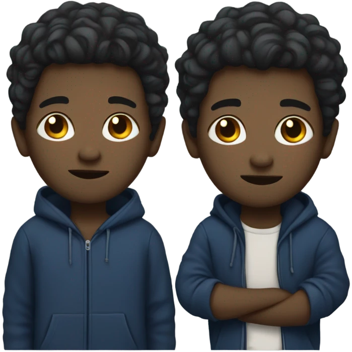 homeless white boy with black hair in dark blue sweater emoji