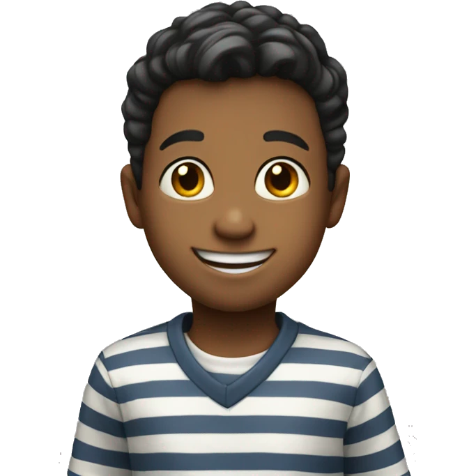 smiling boy in striped shirt emoji