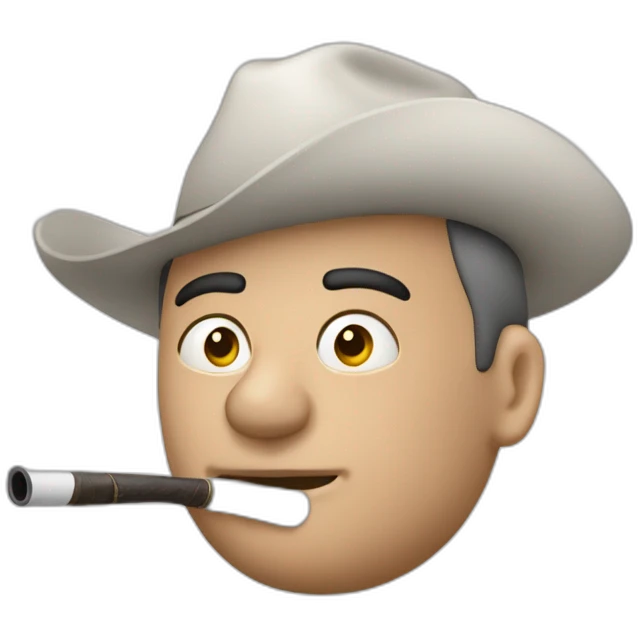 hombre blanco pelón gordo fumando pipa emoji