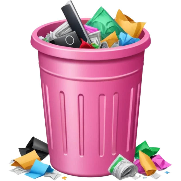 aesthetic glittery pink shiny office trashcan emoji