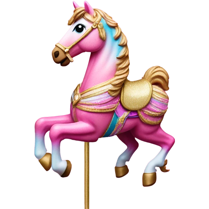 Pink ombre carousel horse with glitter  emoji