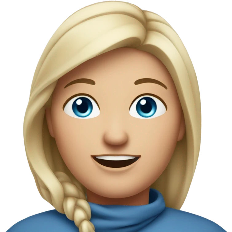 a fat mom that looks like a real person, blue eyes emoji