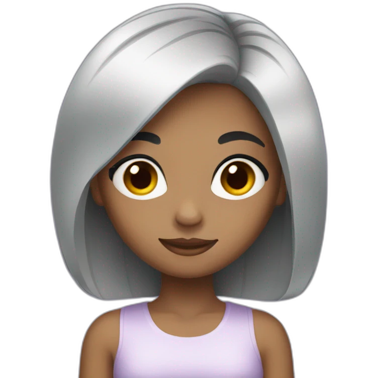 black hair girl emoji