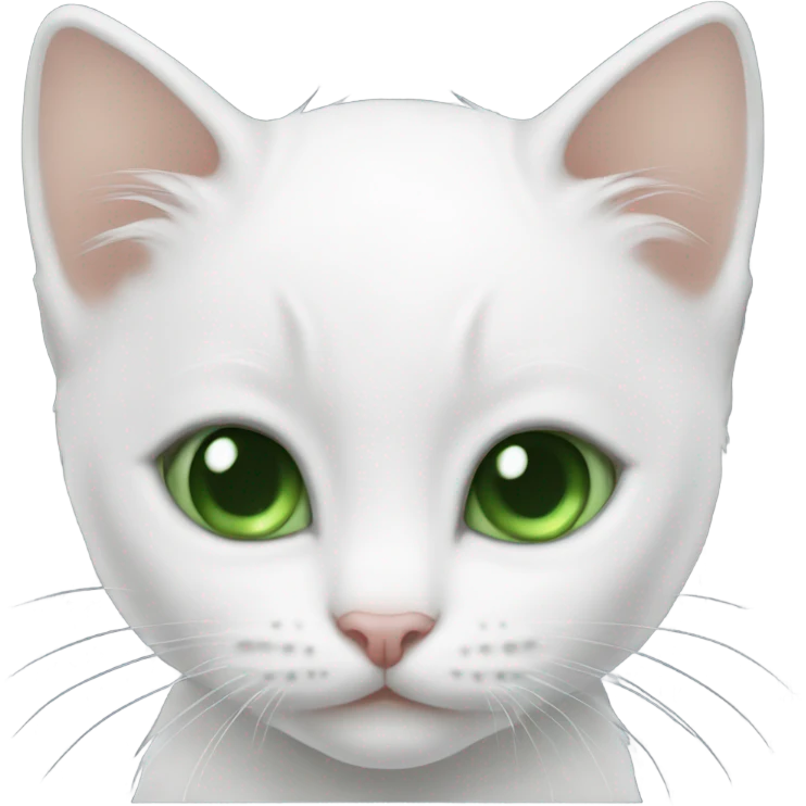 white kitten with green eyes emoji