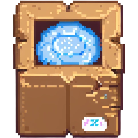 emoji of sleeping box, box is brown colored, open and empty, with a tiny Zzz bubble emoji