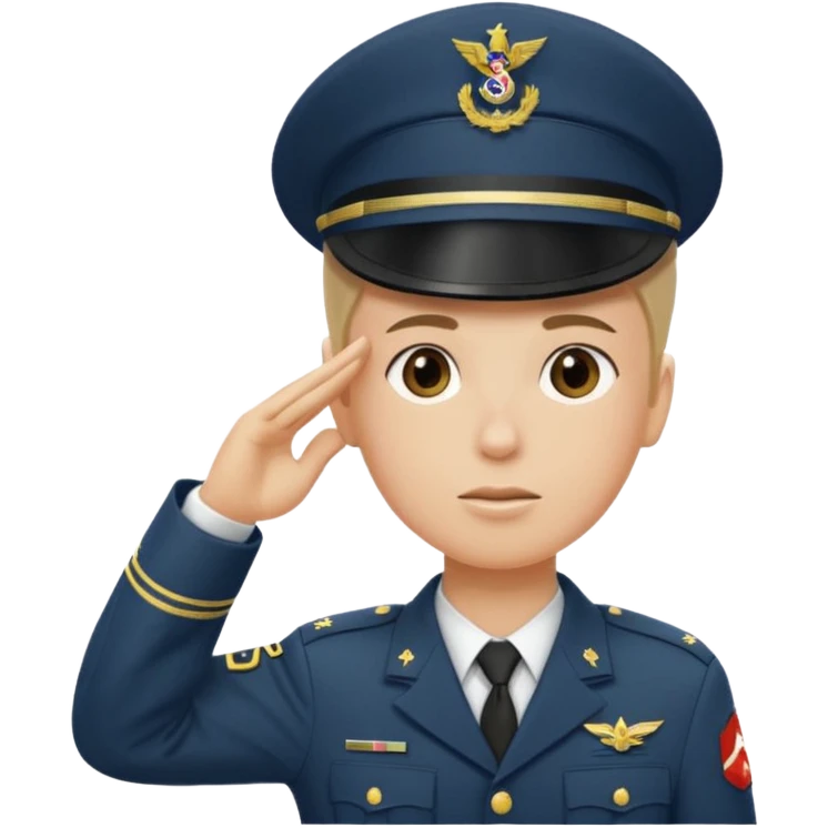 Soldat in uniform der salotiert und den Buchstaben S.A.S auf der Mütze und Uniform emoji