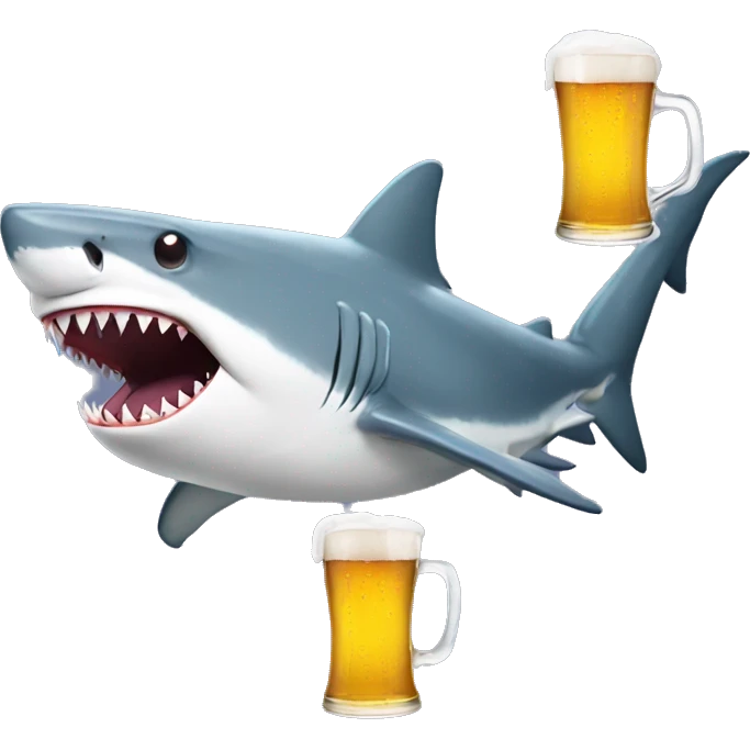 Shark with beer  emoji