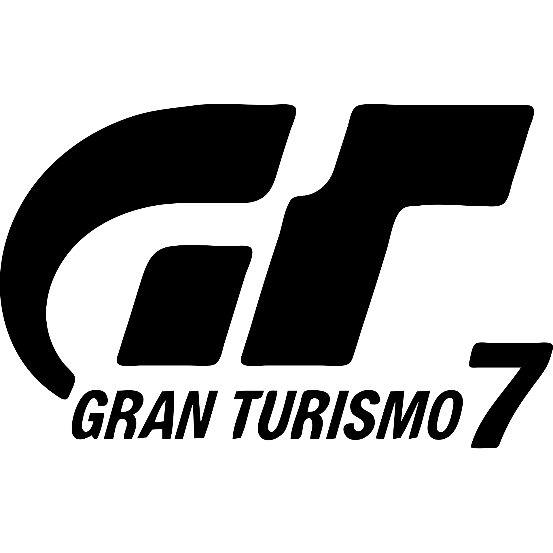 GT7 logo in a bold, solid style emoji