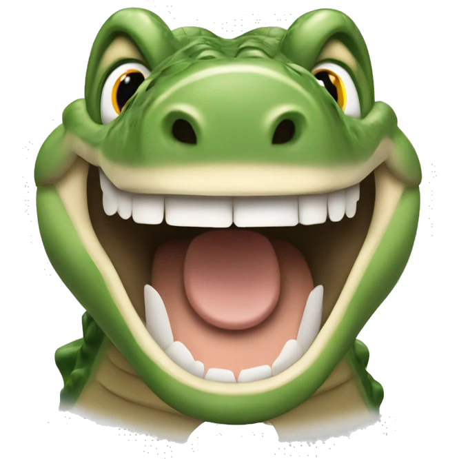 happy exited Steve Irwin boxing on a crocodile emoji