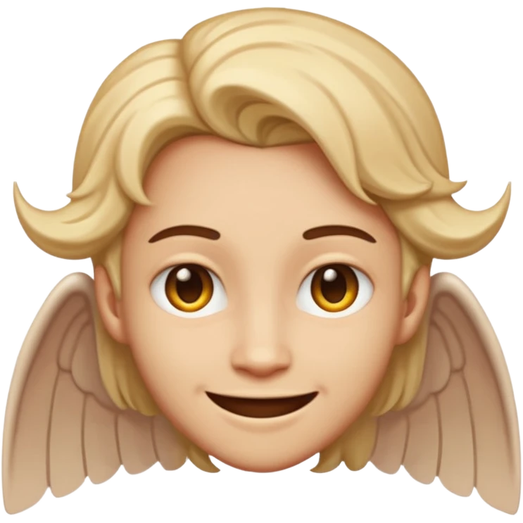 Metade do rosto anjo outra metade demônio igual os do zap emoji