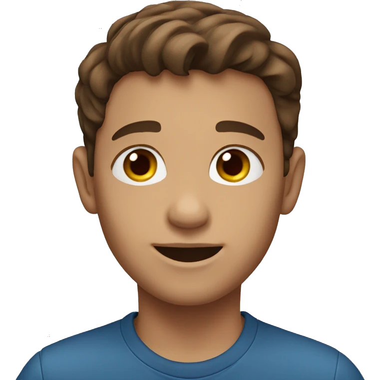 a boy with hearing aids brown hair and brown eyes emoji