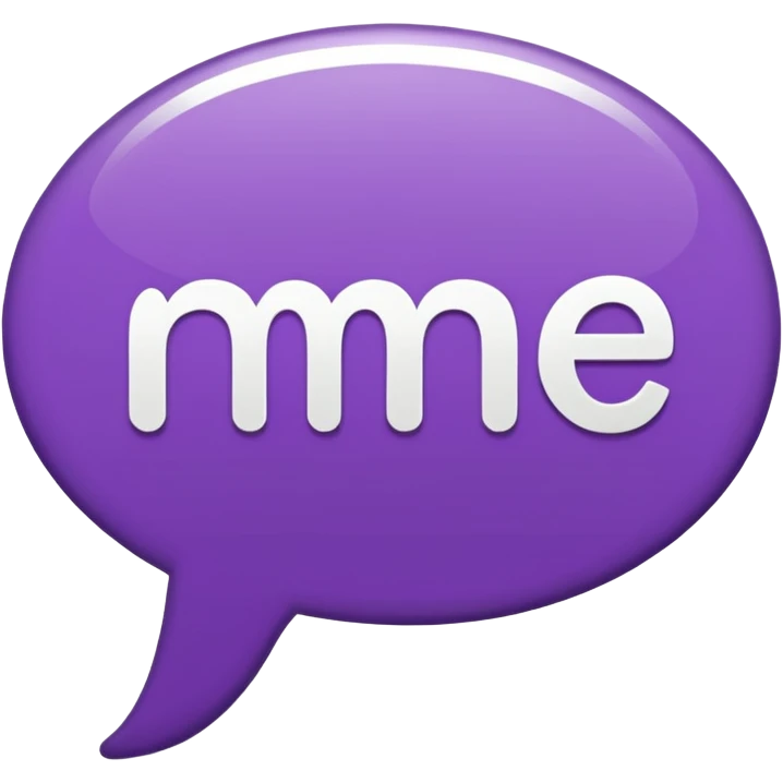 Purple Speech bubble sticker that says "me" in white letters by  emoji