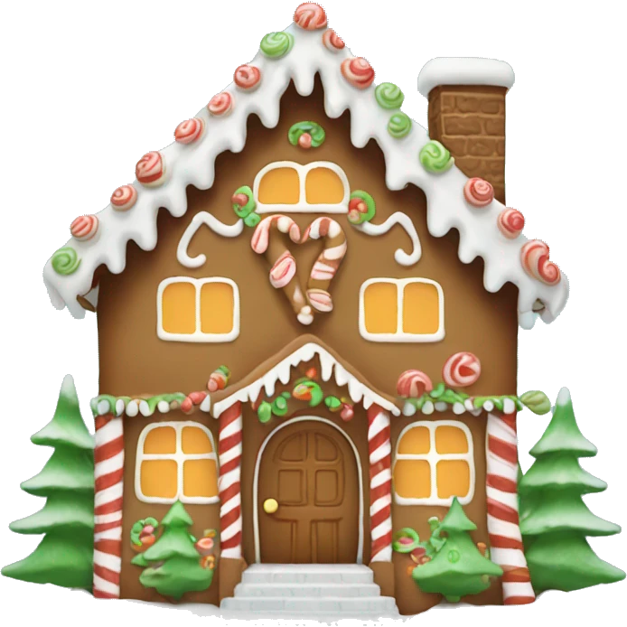 calm cute gingerbread house emoji