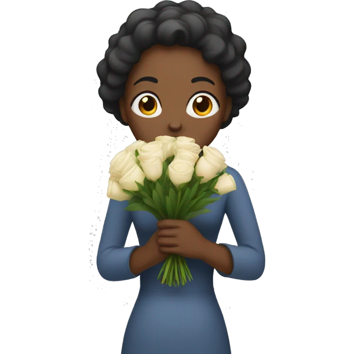 Blank woman holding bouquet  emoji