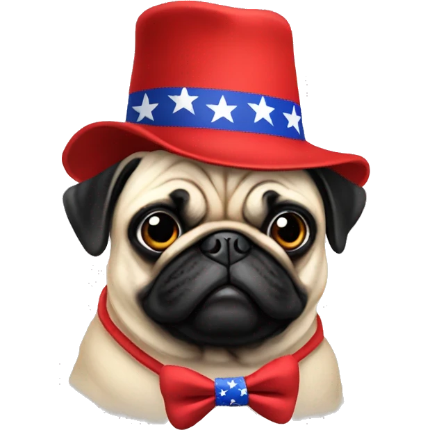 Pug wearing make America great again hat  emoji