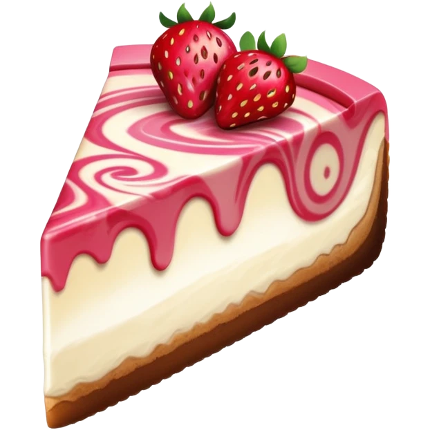 Strawberry fudge swirl cheesecake slice emoji
