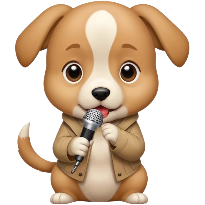 Beatboxing puppy emoji