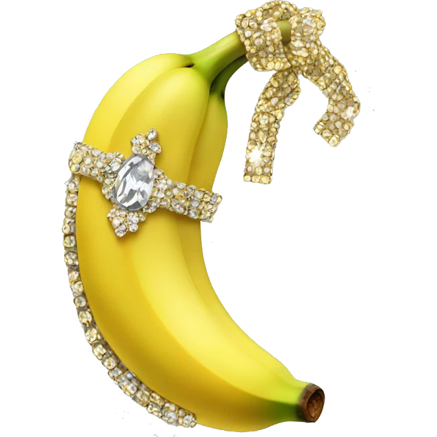 Wealthy banana with bling emoji