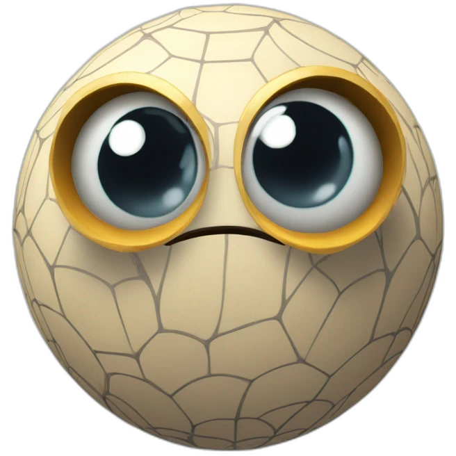 3d sphere with a cartoon Spider skin texture with big childish eyes emoji