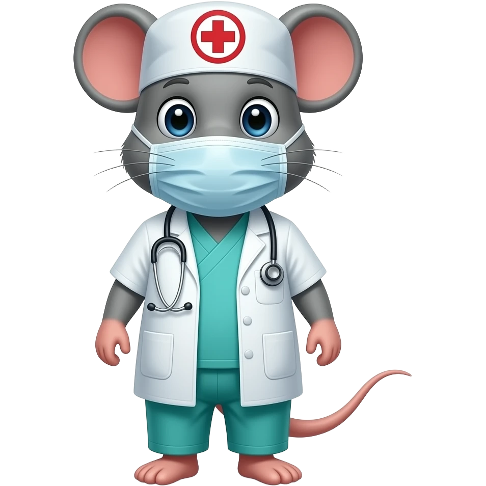 Mouse dressed as a surgeon emoji