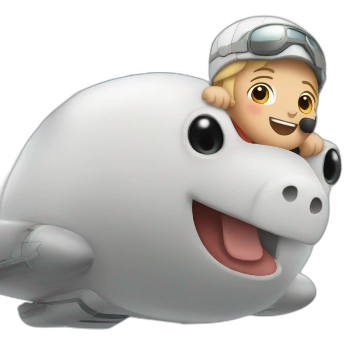 Porco em avião emoji