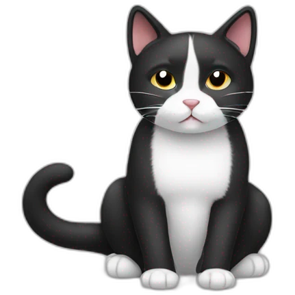 lazy black and white cat emoji