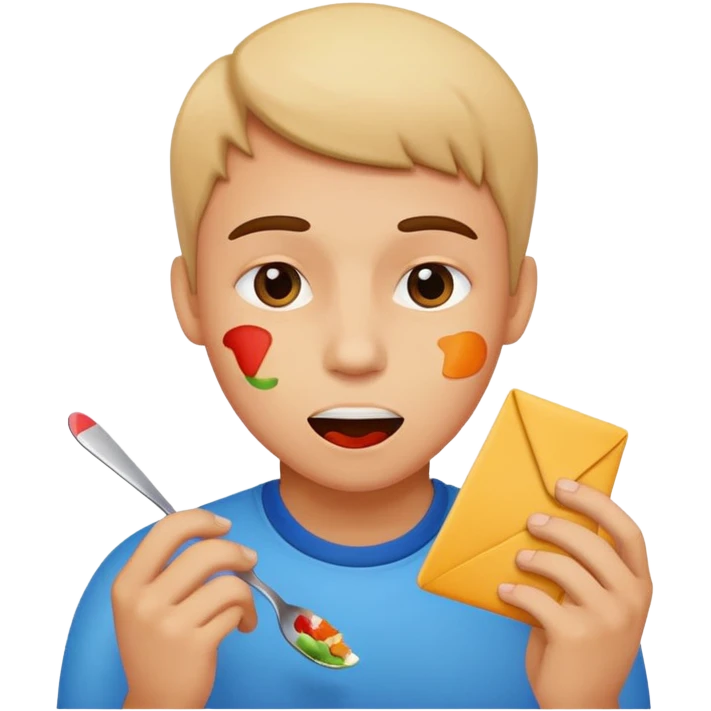 Person eating the letter “L” emoji