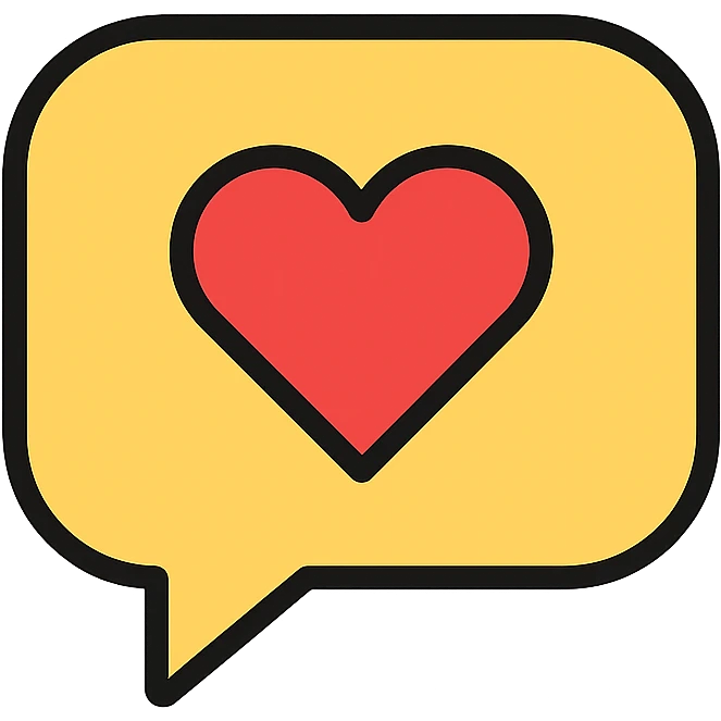 chat bubble with a heart inside emoji