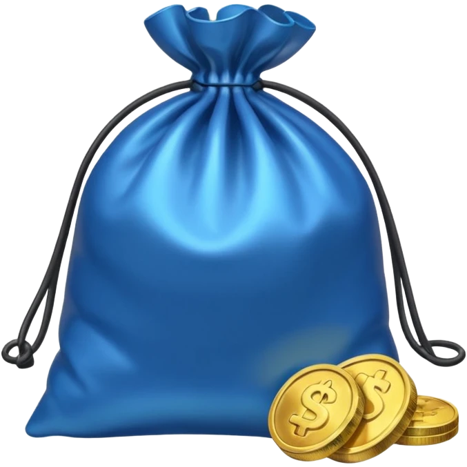 bag of blue coins emoji