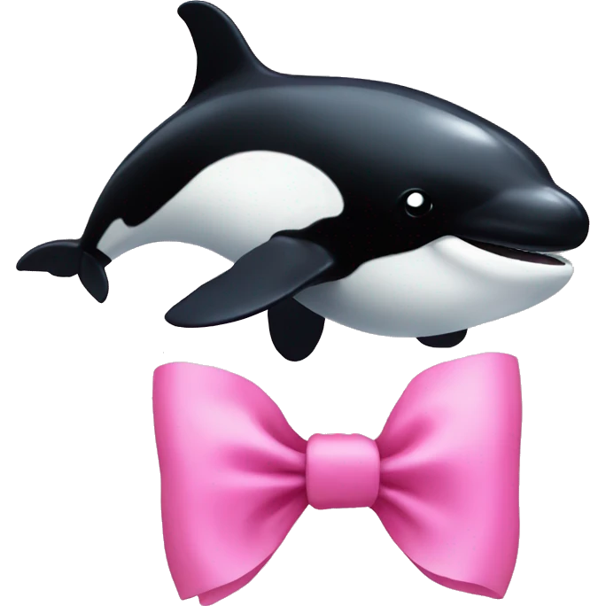 orca with a pink bow emoji