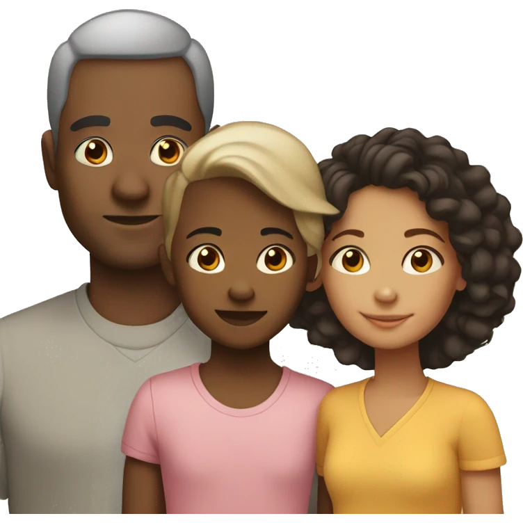 interracial family with biracial children  emoji