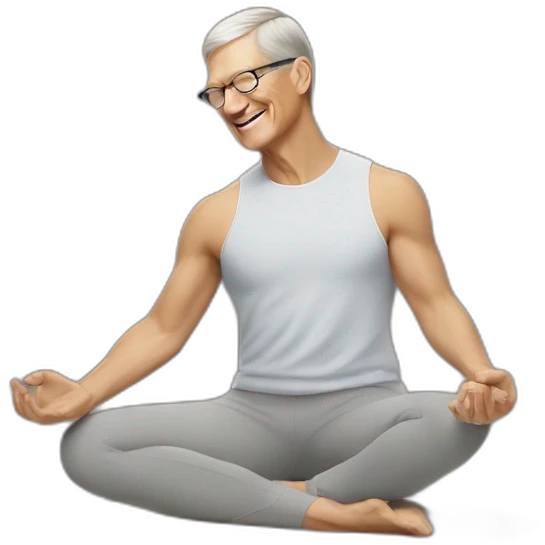 tim cook doing yoga emoji