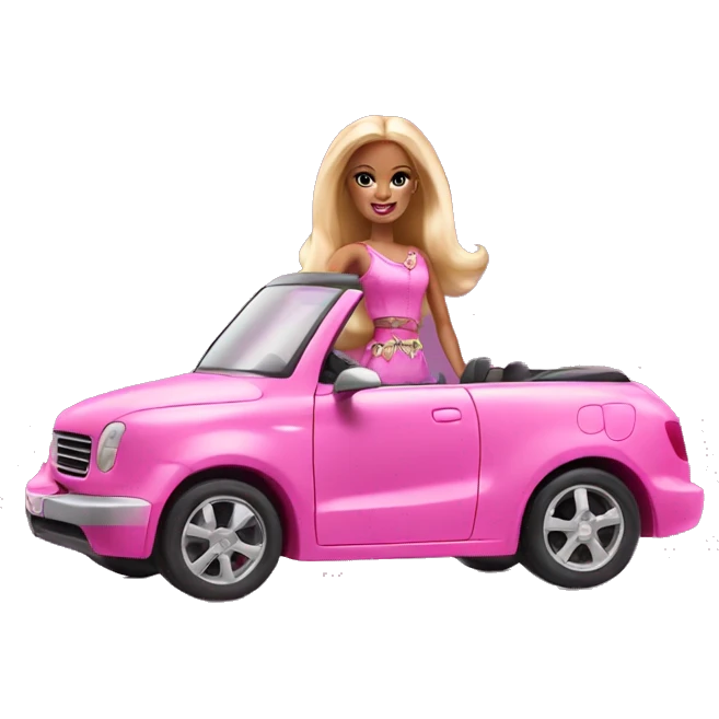 Barbie in a car emoji