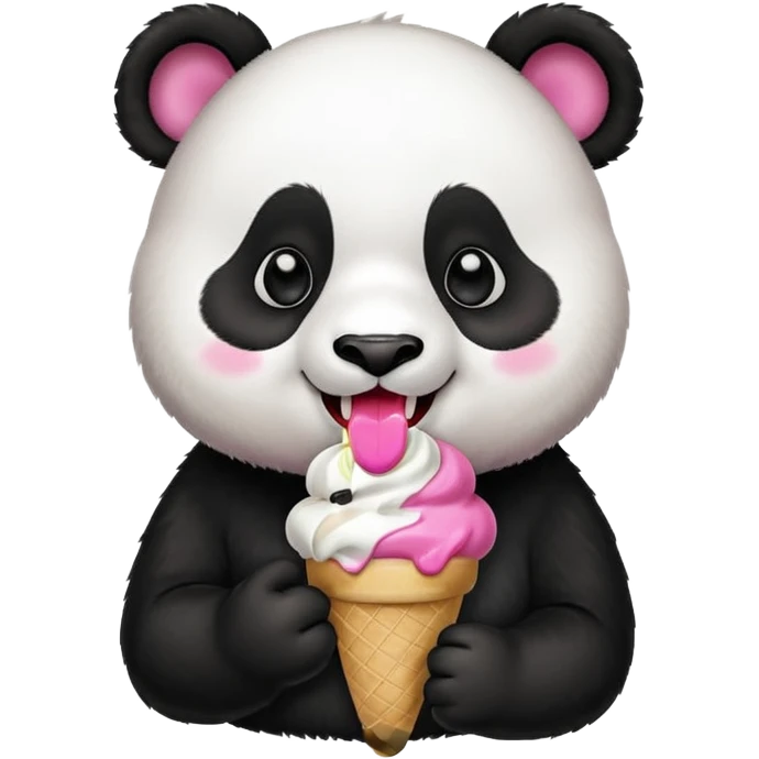 Panda qui mange une glace emoji