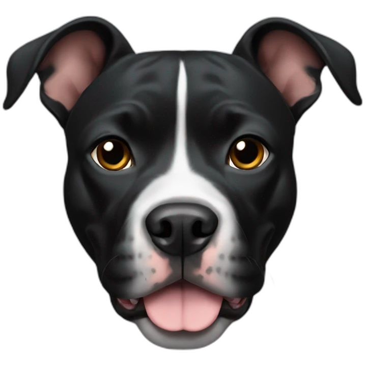 black pitbull with cropped ears emoji