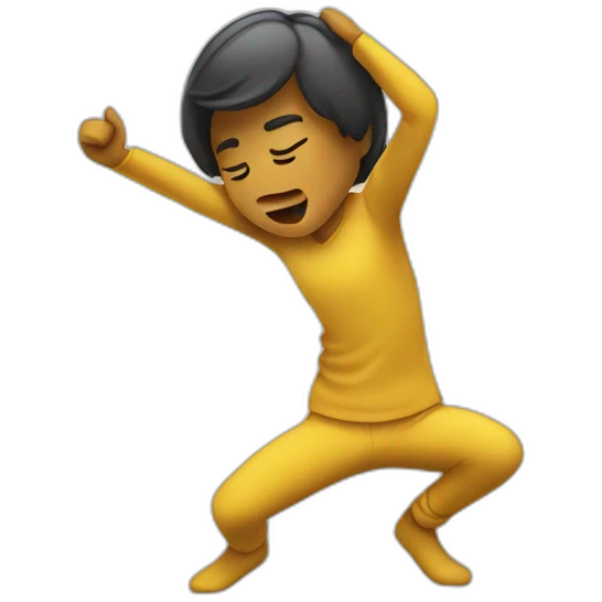 Personne qui fait un dab emoji