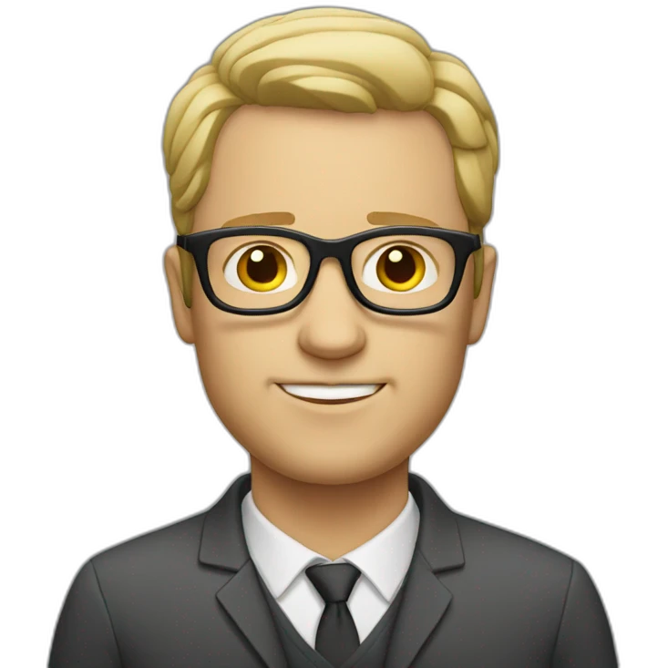 white man with white glasses emoji