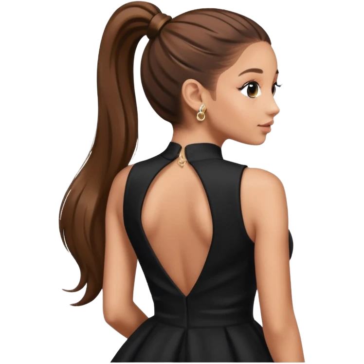  Ariana grande back view with long hair in a ponytail  emoji