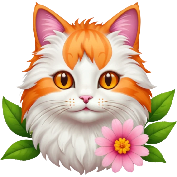 Cat and flower emoji