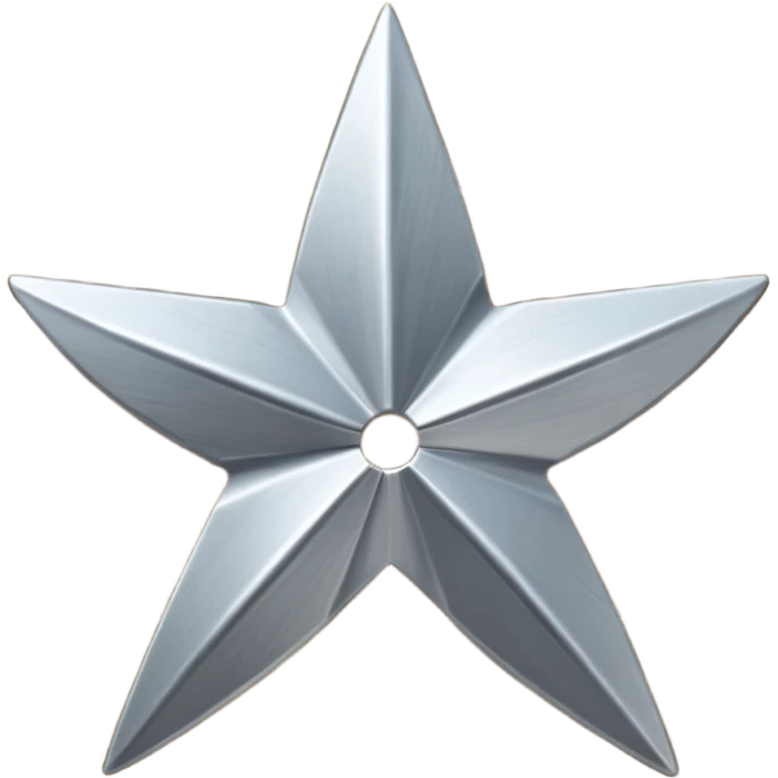 Silver shuriken star on table emoji