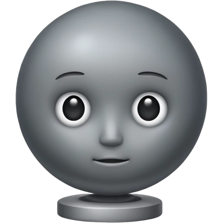 The figure  gray big shpere head with cylindrical  body  emoji