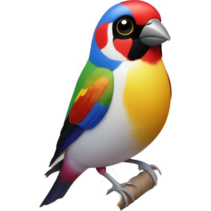 gouldian finch with red face emoji