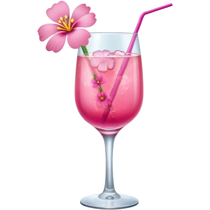 Pink Cocktail with flowers  emoji