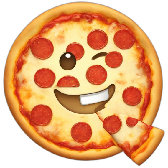 Smiling pizza emoji