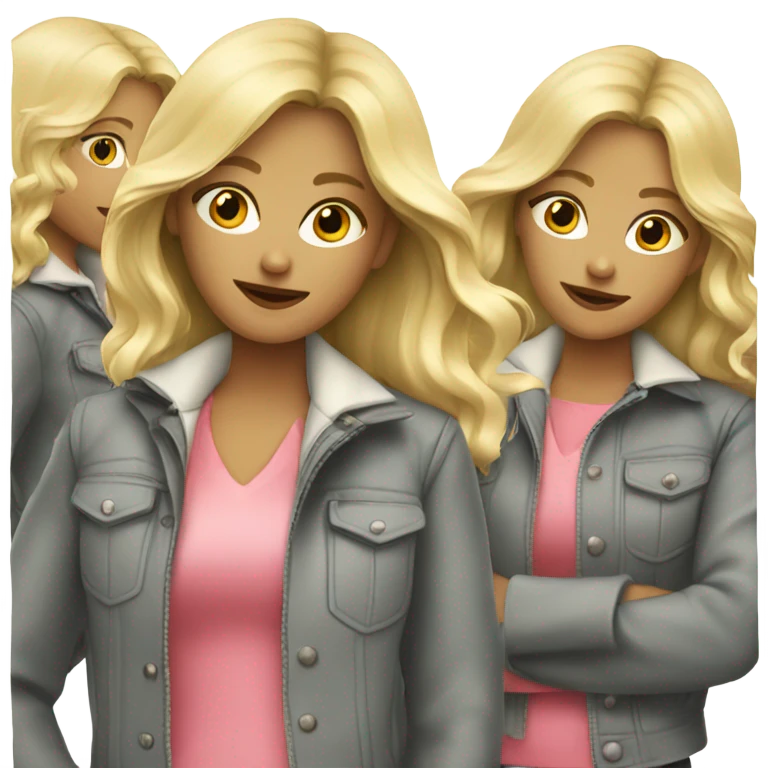 blonde girls in stylish jackets emoji