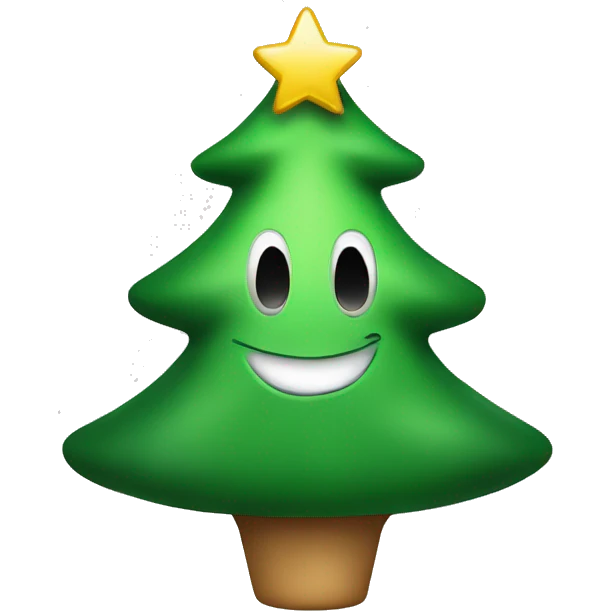 Green round Christmas tree toy emoji