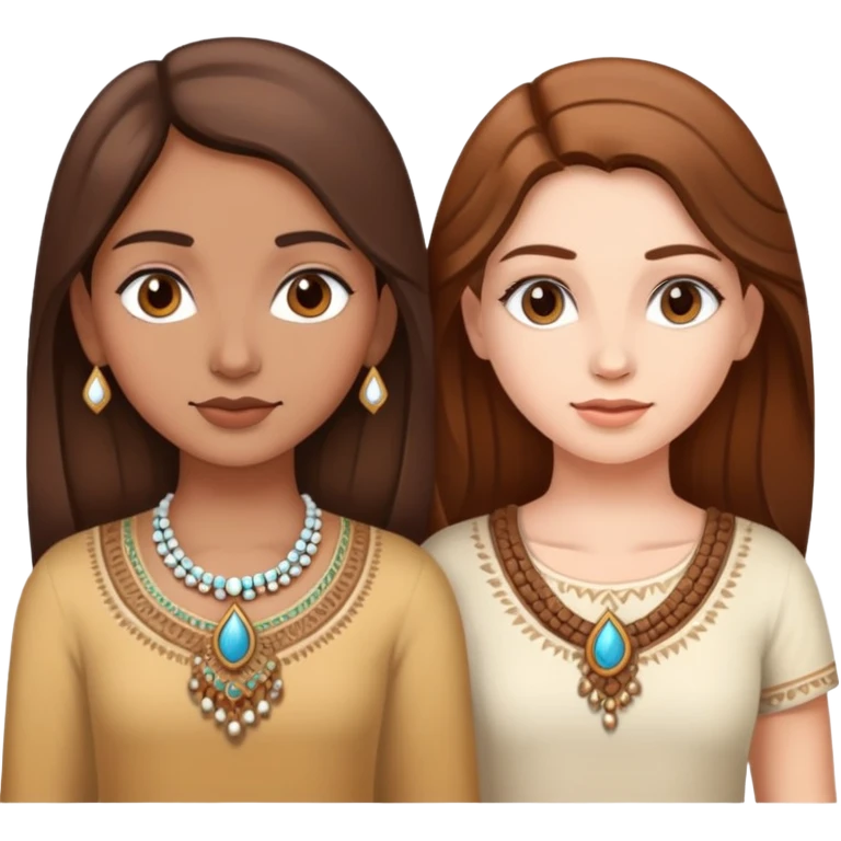 Indian and white girl with brown hair emoji