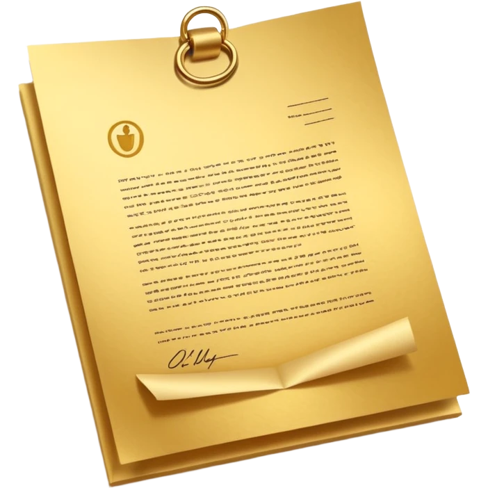Premium contract golden paper signed sealed emoji